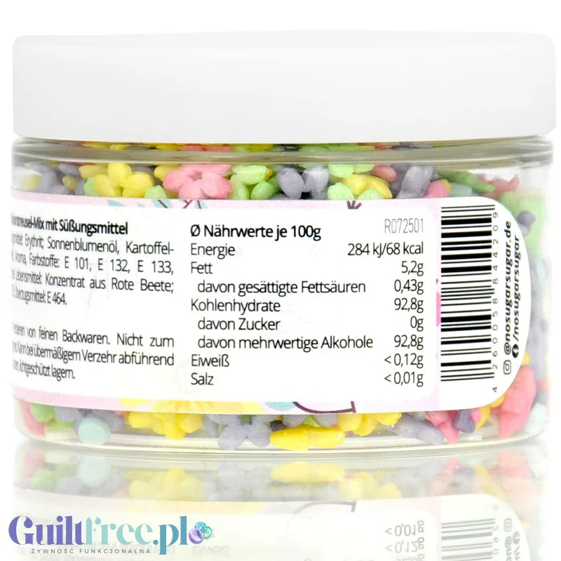 NO SUGAR SUGAR Streusel Mix Flower Power - pastelowa posypka bez cukru z erytrolem 72kcal - Image 3