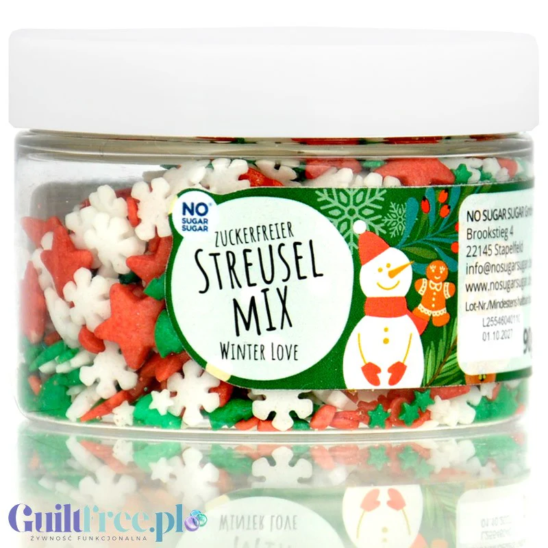 NO SUGAR SUGAR Streusel Mix Winter Love - świąteczna posypka bez cukru z erytrolem