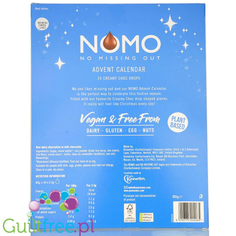 NOMO Vegan & Free From Advent Calendar - wegański kalendarz bez mleka, glutenu i orzechów - Image 4