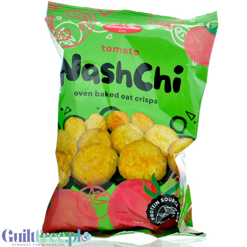 Nordcrunch NashChi Tomato - wegańskie owsiano-grochowe chrupki o smaku pomidorowym