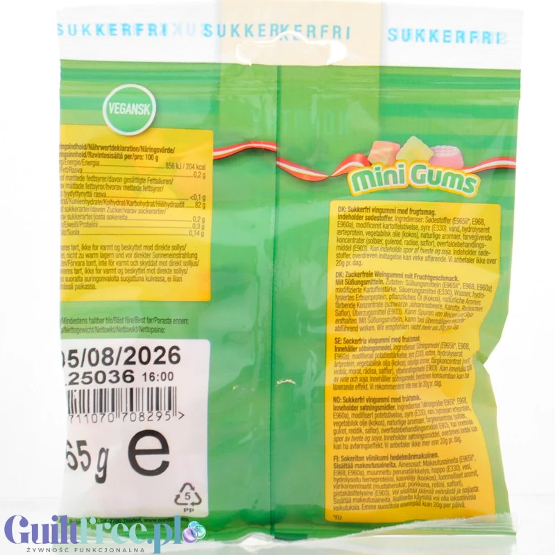 Nordthy Mini Gums - wegańskie żelki bez cukru wieloowocowe 40% mniej kalorii - Image 2
