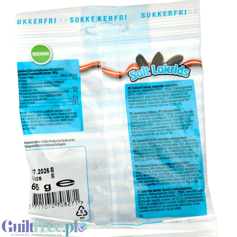 Nordthy Salt Lakrids Hard - słodko-słone twarde cukierki lukrecjowe bez dodatku cukru - Image 2
