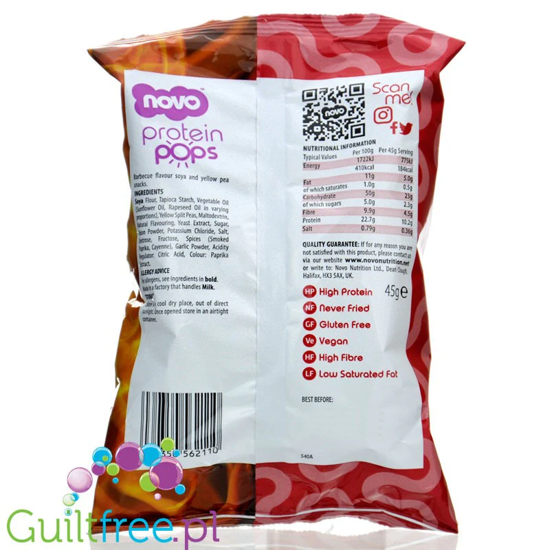 Novo Foods Protein Chips Barbecue - Chipsy Proteinowe BBQ 65% mniej tłuszczu - Image 3