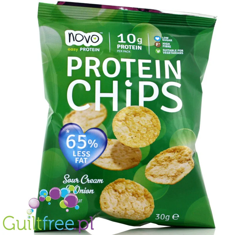 Novo Foods Protein Chips Sour Cream & Onion - Chipsy Proteinowe Śmietanka & Cebulka - Image 3