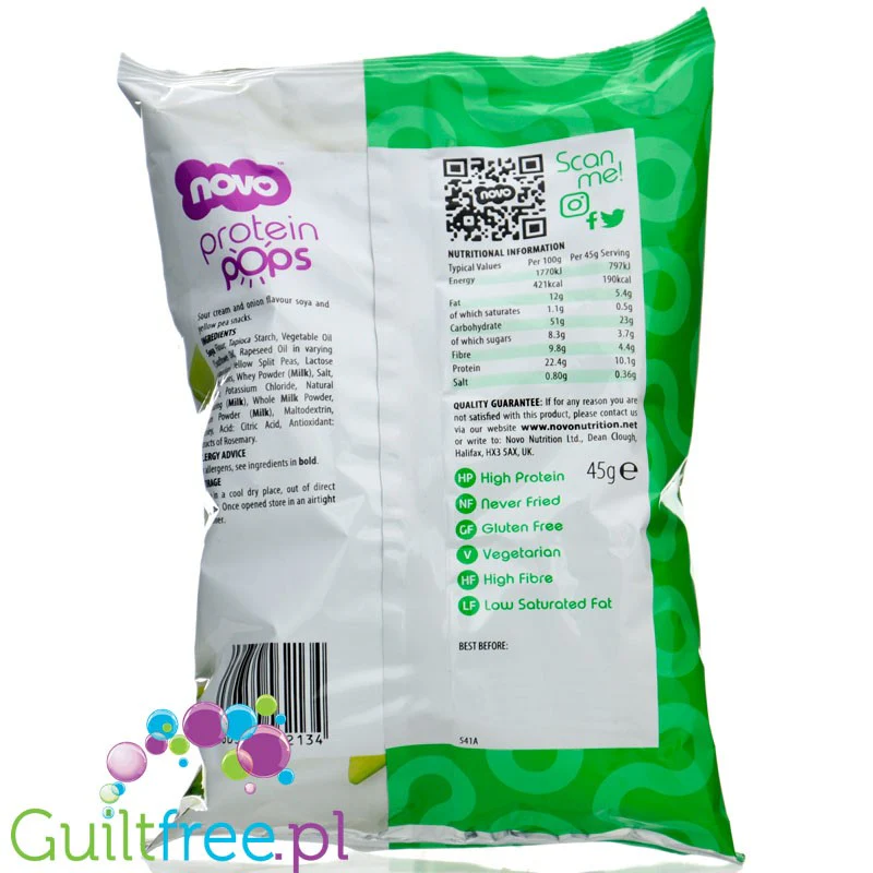 Novo Foods Protein Chips Sour Cream & Onion - Chipsy Proteinowe Śmietanka & Cebulka - Image 5