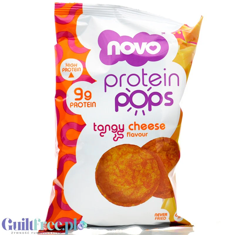 Novo Foods Protein Pops Tangy Cheese - pikantne chipsy proteinowe serowo-paprykowe 65% mniej tłuszczu