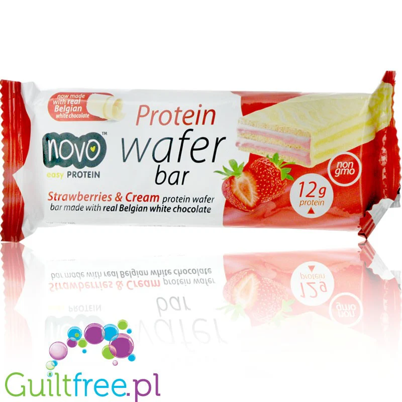 Novo Foods Wafer Strawberries & Cream - wafelek proteinowy, Truskawka & Śmietanka