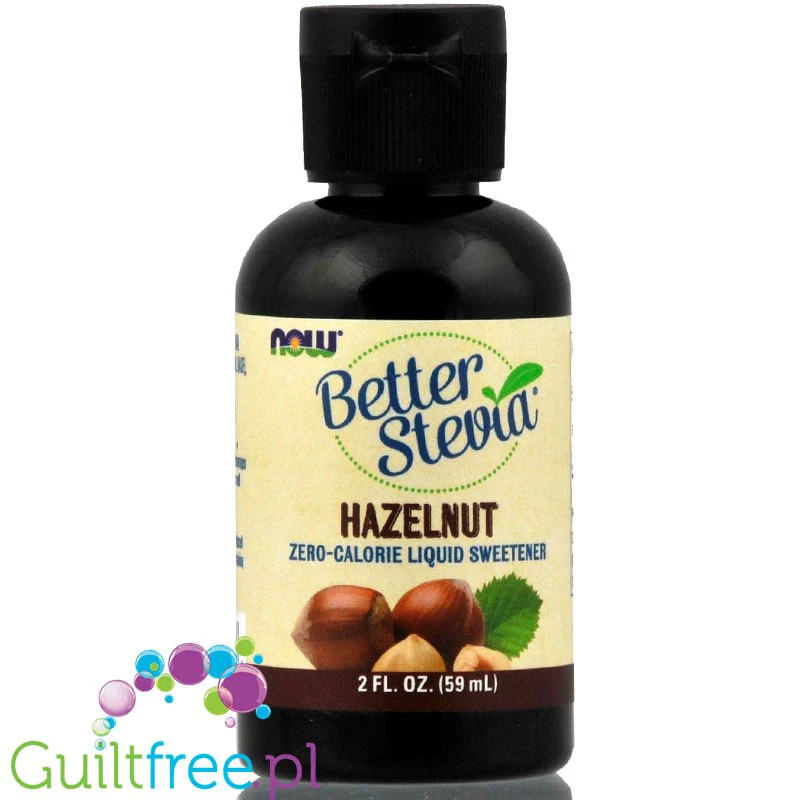 NOW Foods Better Stevia Hazelnut  - Orzech Laskowy organiczny aromat ze stewią