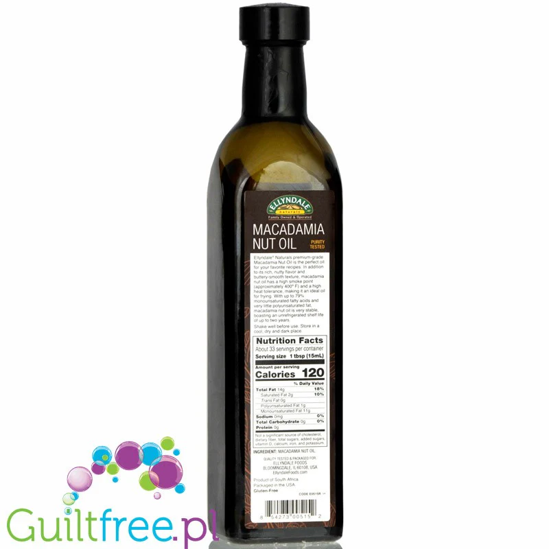 NOW Foods Ellyndale Macadamia Nut Oil - organiczny olej makadamia nierafinowany tłoczony na zimno, jadalny - Image 2