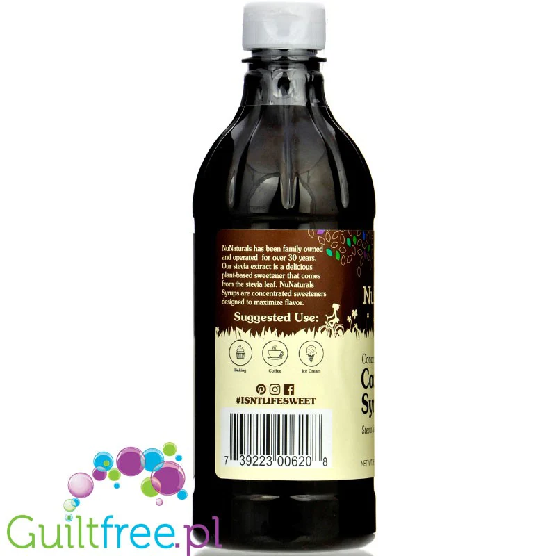 NuNaturals, NuStevia Cocoa Syrup - gęsty skoncentrowany syrop słodzący bez cukru - Image 2