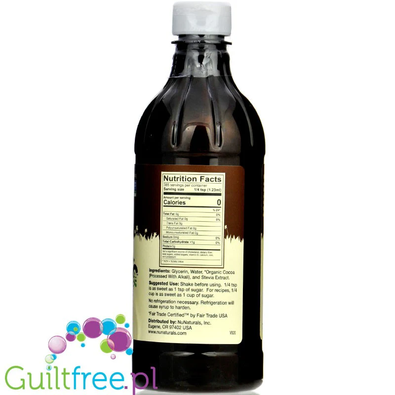 NuNaturals, NuStevia Cocoa Syrup - gęsty skoncentrowany syrop słodzący bez cukru - Image 3