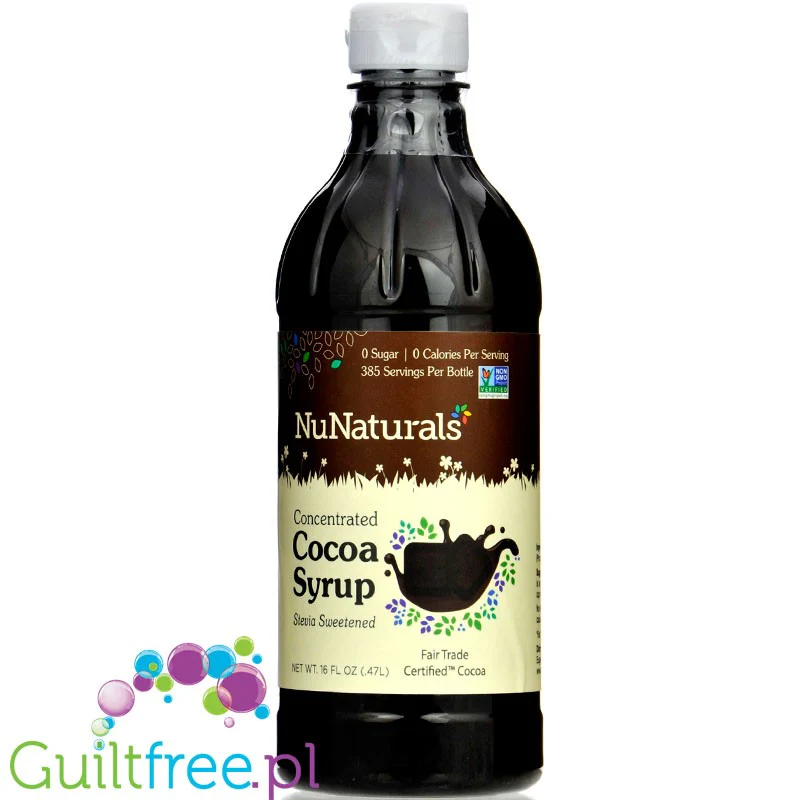 NuNaturals, NuStevia Cocoa Syrup - gęsty skoncentrowany syrop słodzący bez cukru - Image 4