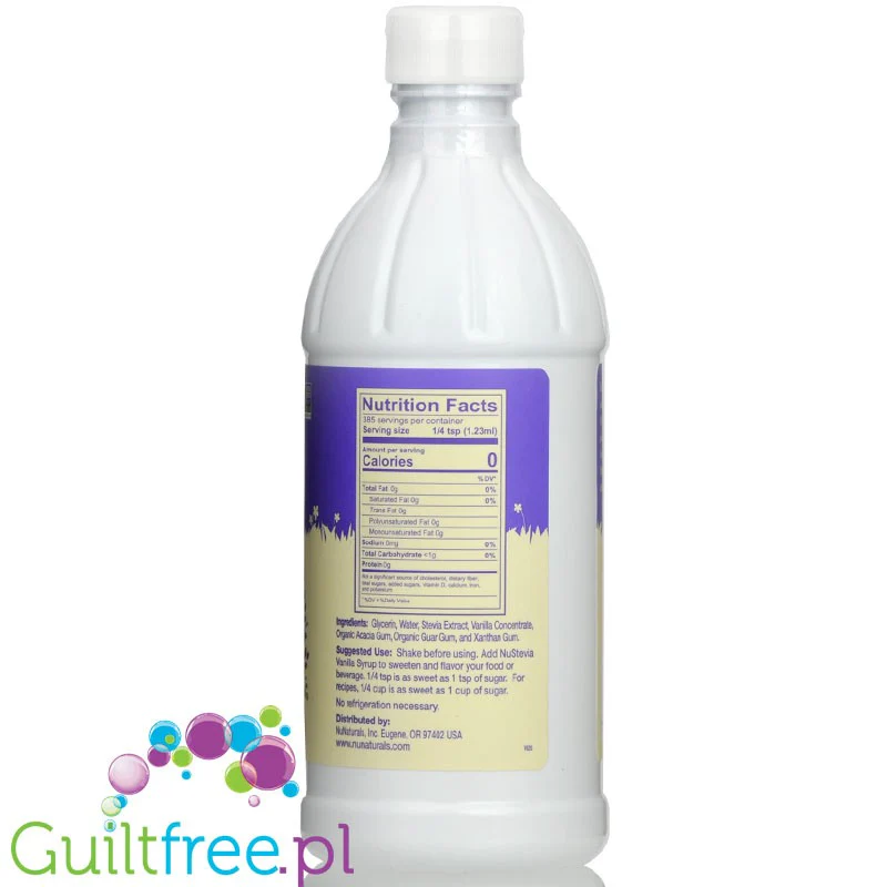 NuNaturals, NuStevia Vanilla Syrup - gęsty skoncentrowany syrop słodzący bez cukru - Image 3