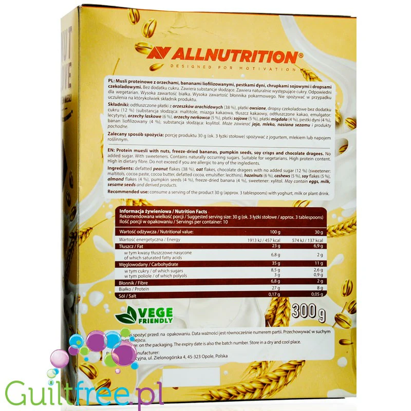 Nutlove Protein Muesli Choco & Banana - wegańskie proteinowe muesli śniadaniowe bez dodatku cukru i oleju palmowego - Image 2