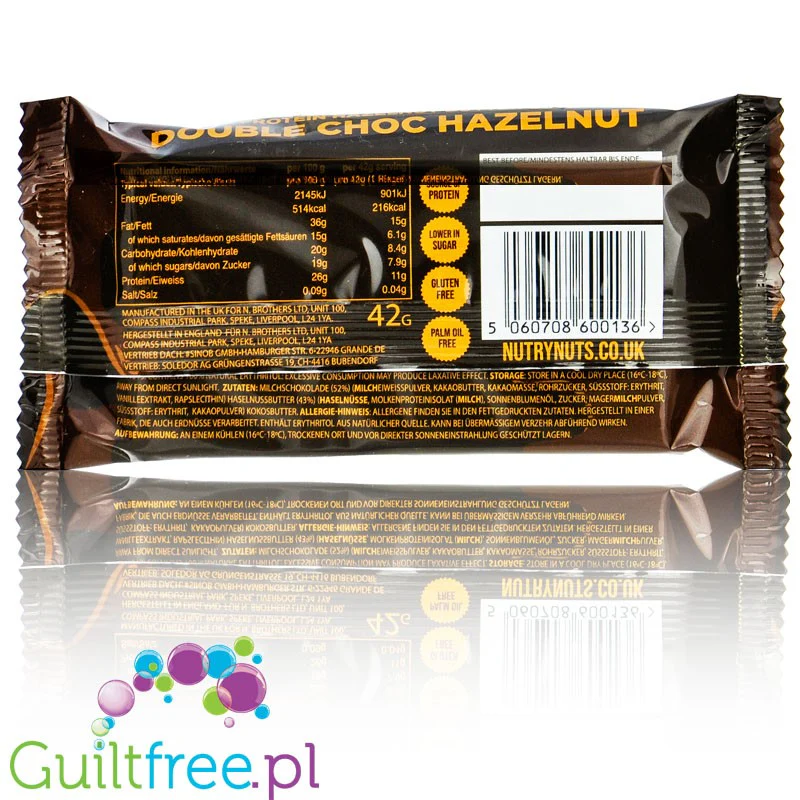 Nutry Nuts Hazlenut Butter Cups Double Chocolate - miseczki proteinowe 67% mniej cukru, Ciemna Czekolada & Orzechy Laskowe - Image 2
