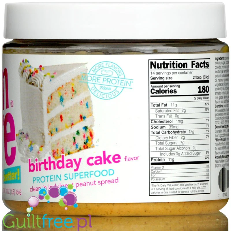 Nuts 'N More Birthday Cake - Masło Orzechowe z ksylitolem i WPI, 35g białka - Image 5