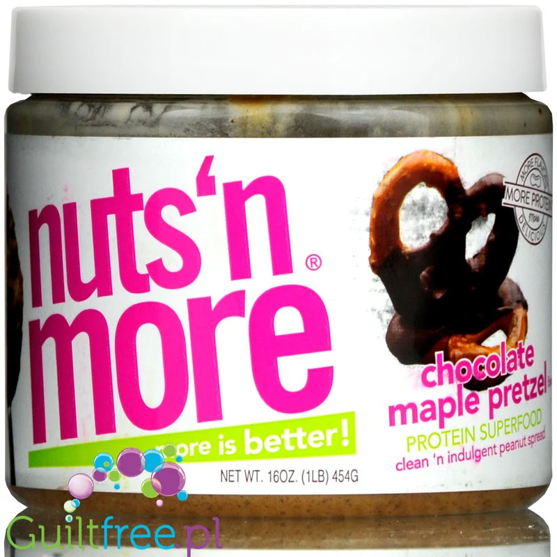 Nuts 'n More Chocolate Maple Pretzel - masło orzechowe 33% białka z WPI i ksylitolem