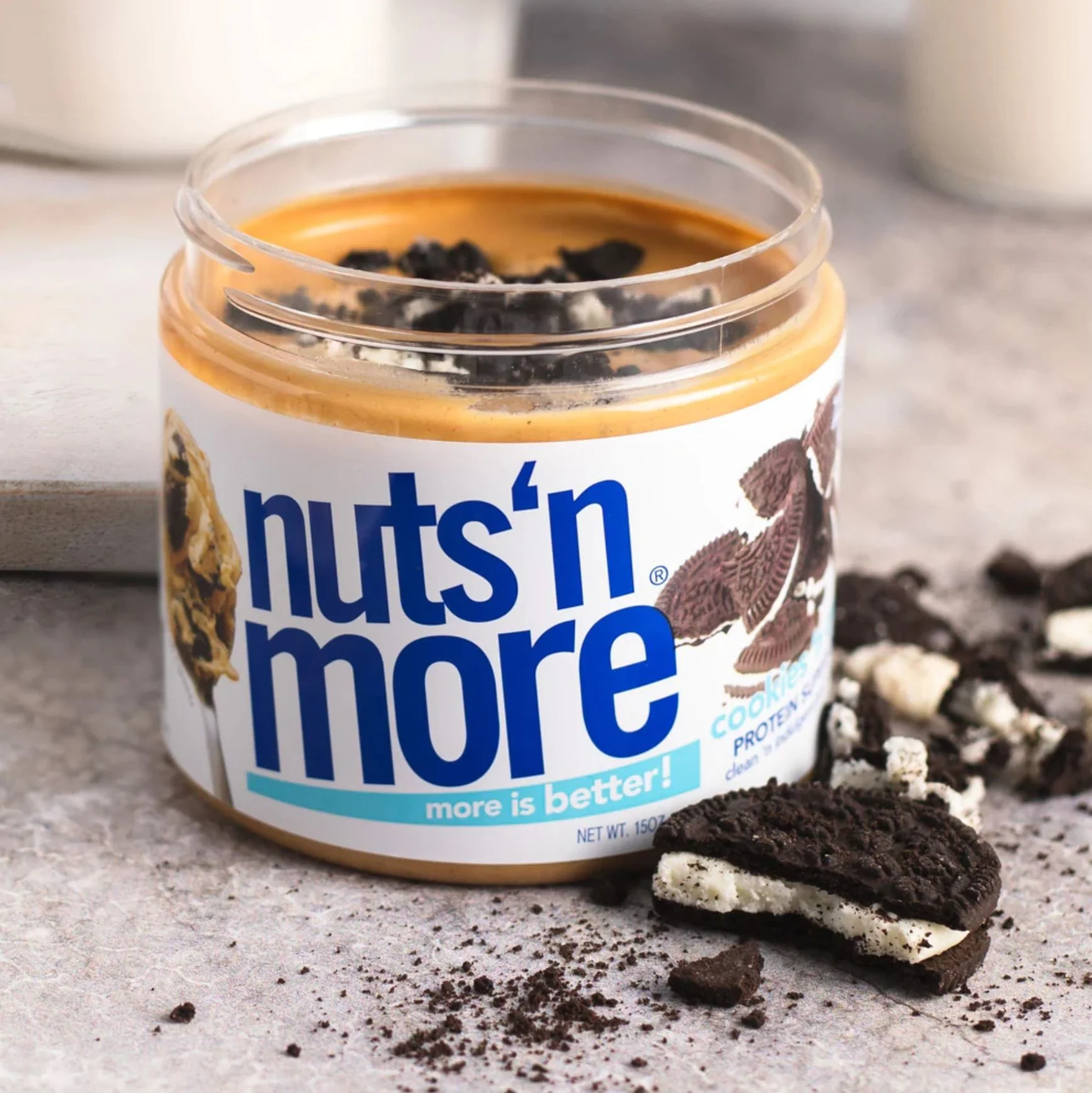 Nuts 'N More Cookies 'n Cream - Masło Orzechowe z ksylitolem i białkiem WPI, z kawałkami ciasteczek - Image 5