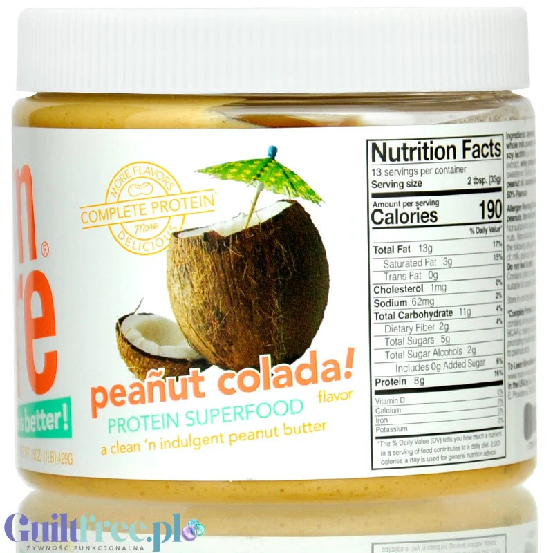 Nuts 'N More Peañut Colada - masło orzechowe z białkiem serwatkowym WPI i z ksylitolem - Image 3