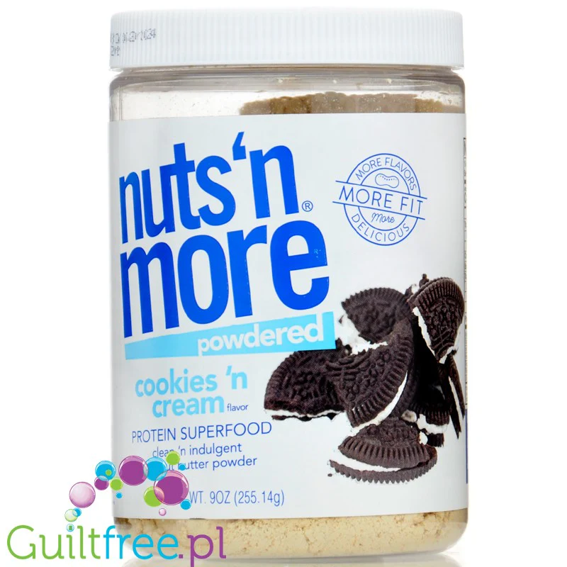 Nuts 'N More Peanut Powder Cookies 'n Cream - masło orzechowe 87% mniej tłuszczu z kawałkami ciasteczek
