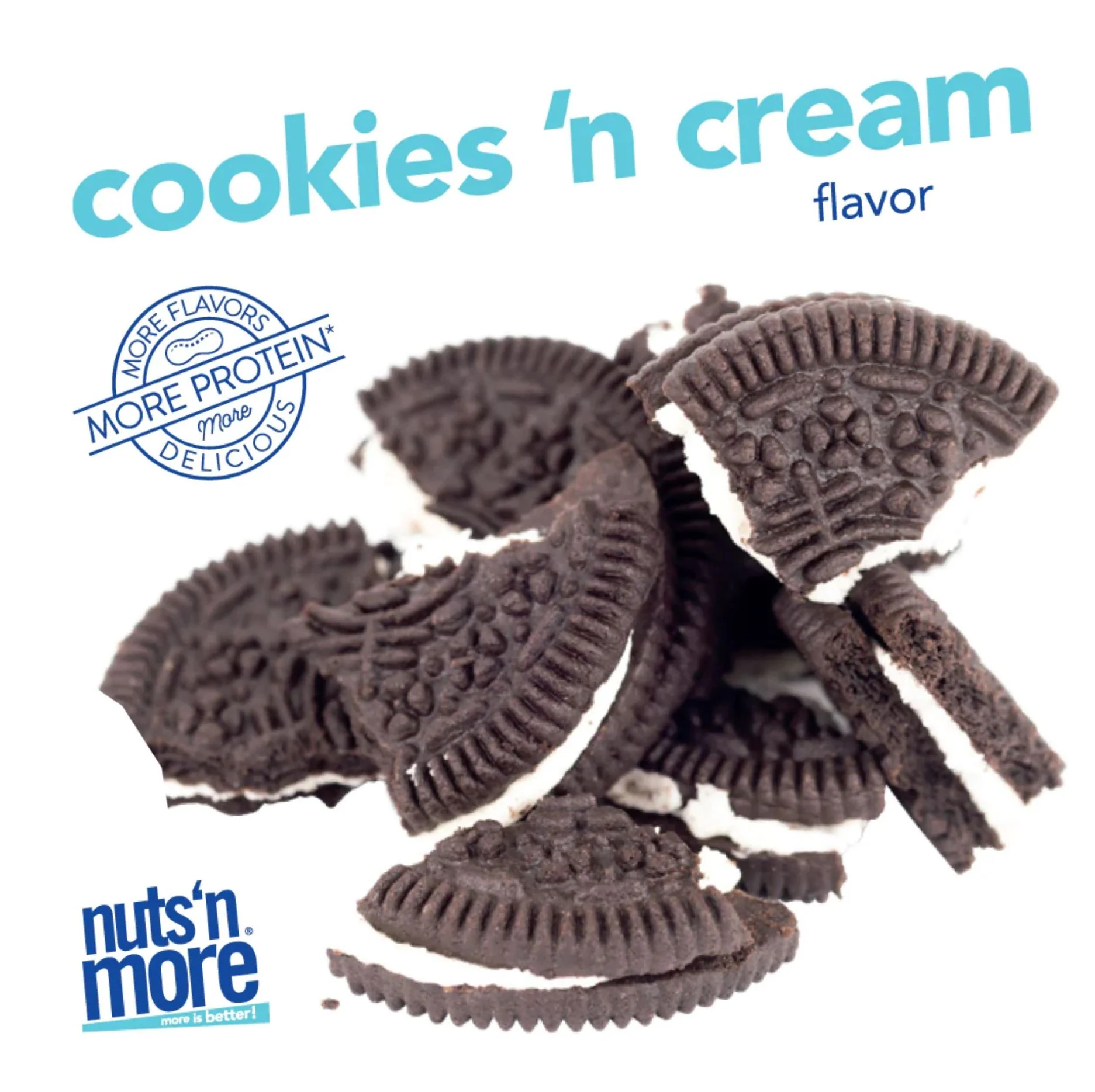 Nuts 'N More Peanut Powder Cookies 'n Cream - masło orzechowe 87% mniej tłuszczu z kawałkami ciasteczek - Image 4