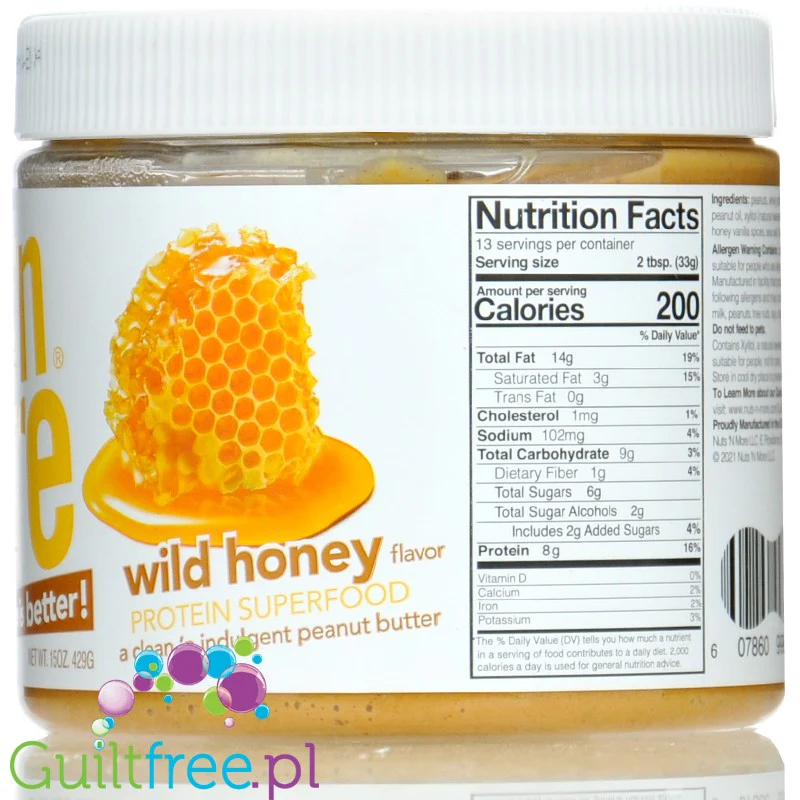 Nuts 'N More Wild Honey - Masło Orzechowe z ksylitolem i białkiem WPI, smak dzikiego miodu - Image 4