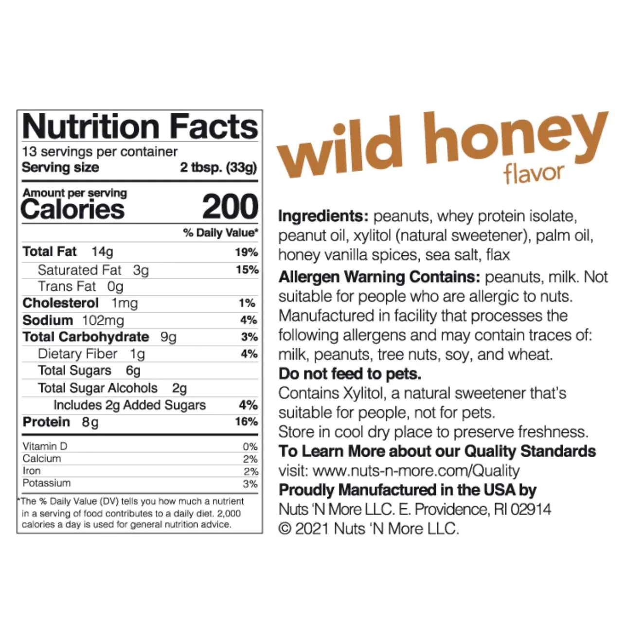Nuts 'N More Wild Honey - Masło Orzechowe z ksylitolem i białkiem WPI, smak dzikiego miodu - Image 6