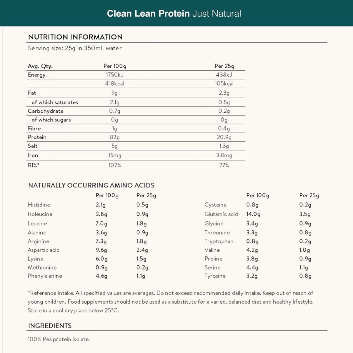 Nuzest Clean Lean Protein Just Natural 1kg - wegańska odżywka białkowa z europejskiego grochu bez słodzików i aromatów - Image 4