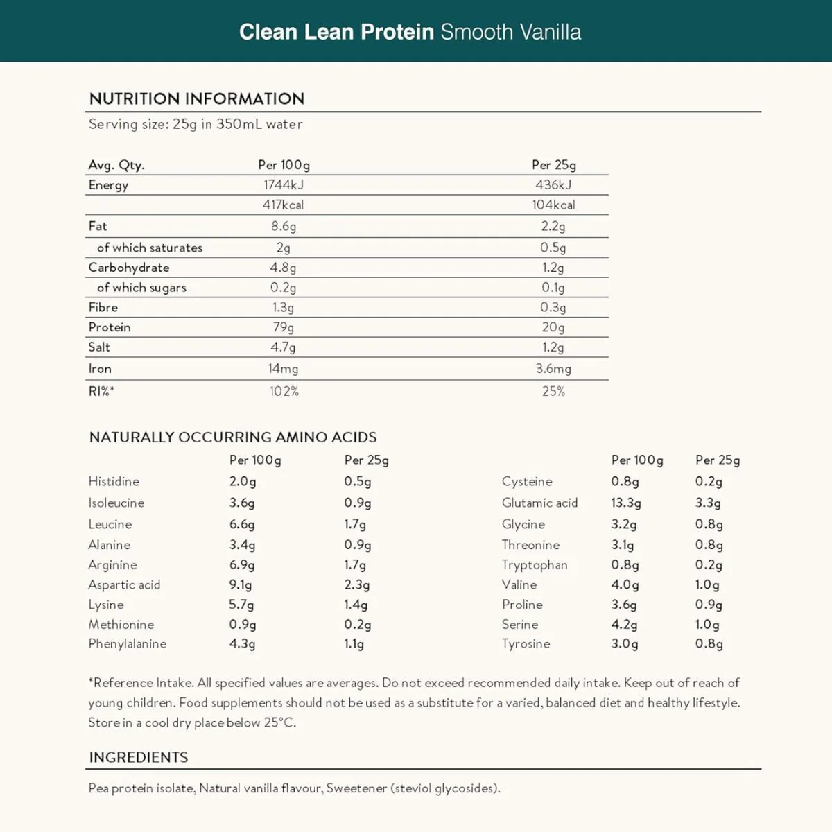 Nuzest Clean Lean Protein Smooth Vanilla 0,5kg - wegańska odżywka białkowa o wspaniałym składzie na bazie europejskiego grochu - Image 7