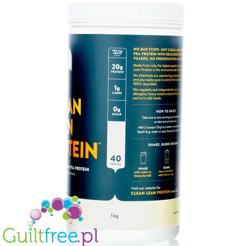 Nuzest Clean Lean Protein Smooth Vanilla 1kg - wegańska odżywka białkowa o wspaniałym składzie na bazie europejskiego grochu - Image 5