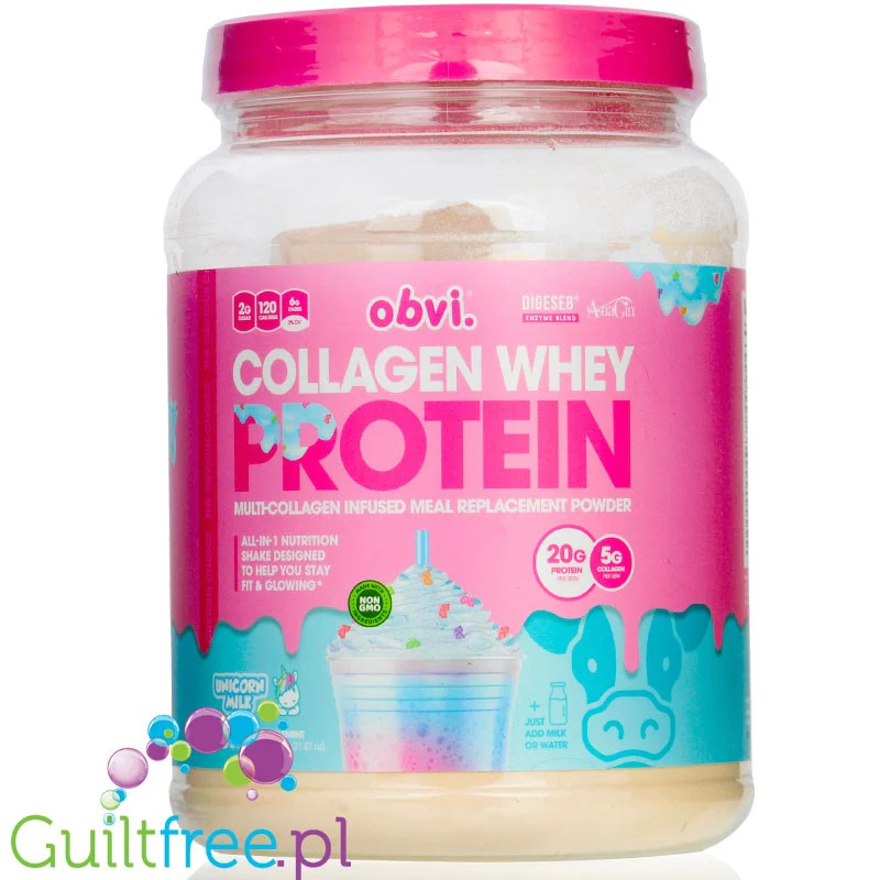 Obvi Collagen Protein Unicorn Milk - substytut posiłku kolagen & WPC 120kcal 20g białka