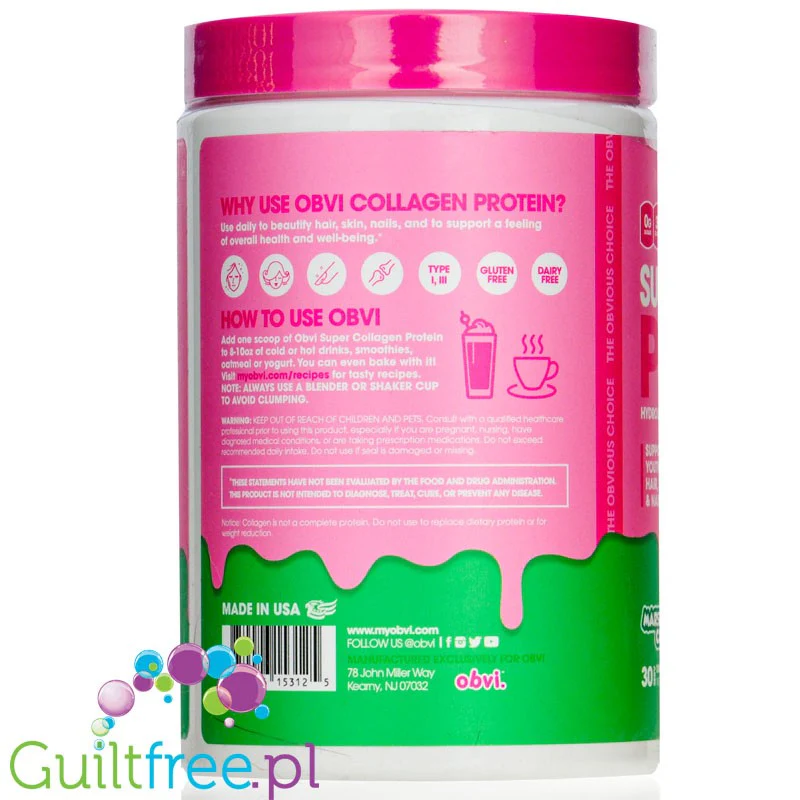 Obvi Super Collagen Protein Marshmallow Cereal- 35kcal & 9g białka, keto kolagen bez cukru z witaminami i minerałami - Image 3