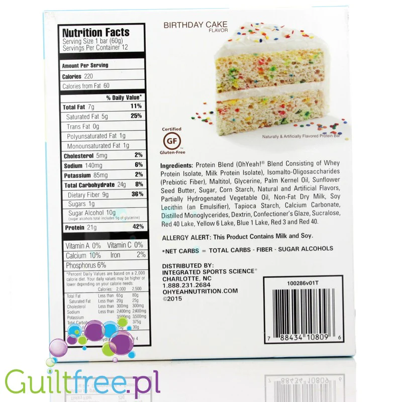 ONE Bar  Birthday Cake - 1g cukru, 21g białka - Image 3