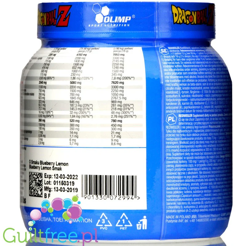 Olimp Redweiler Blueberry Madness 480g preworkout - Image 4