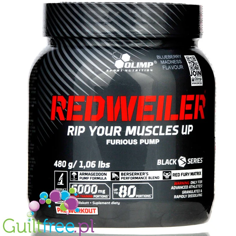 Olimp Redweiler Blueberry Madness 480g preworkout - Image 8