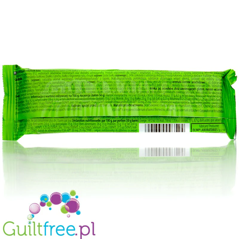 Olimp Veggie Protein Bar Chocolate Peanut - wegański baton proteinowy z ekstraktem ashwagandhy, smak czekoladowo-orzechowy - Image 2