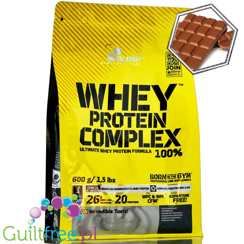 Olimp Whey Protein Complex 100% 0,6kg Chocolate, odżywka proteinowa (smak  Czekoladowy)