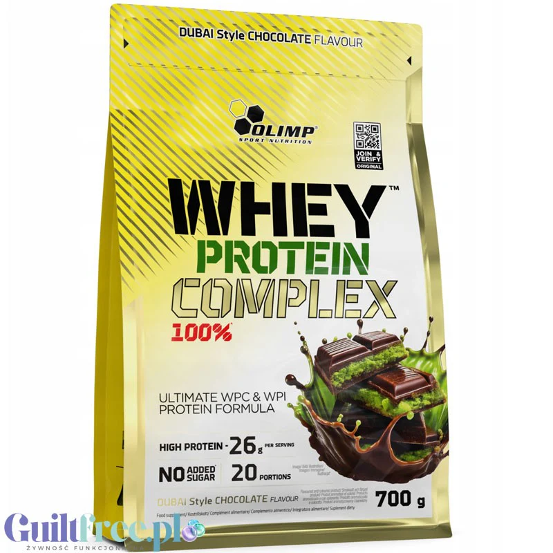 Olimp Whey Protein Complex 100% 0,7 kg Dubai Style Chocolate, odżywka proteinowa (smak Dubajaska Czekolada))