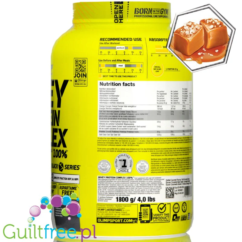 Olimp Whey Protein Complex 100% 1,8kg Słony Karmel - Image 3