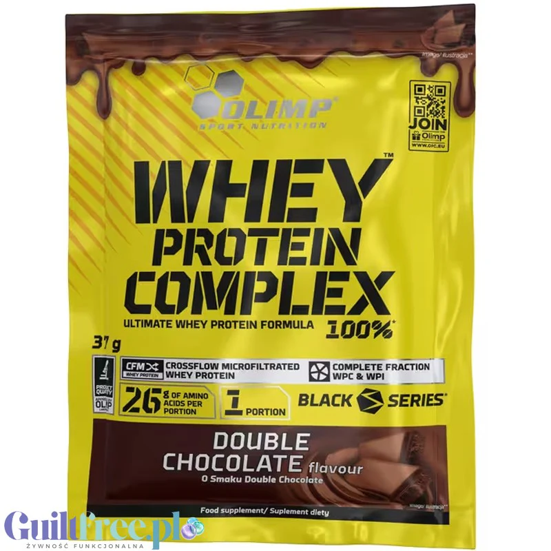 Olimp Whey Protein Complex 100% Double Chocolate, saszetka, odżywka proteinowa (smak Podwójnie Czekoladowy)