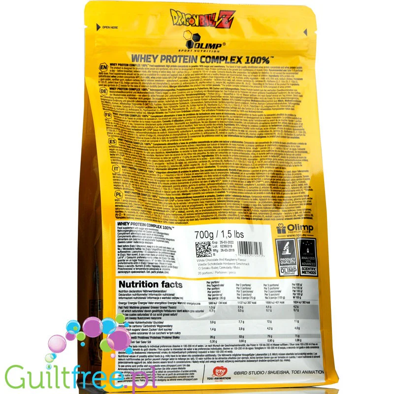 Olimp Whey Protein Complex White Chocolate Raspberry, 0,7kg - Image 3
