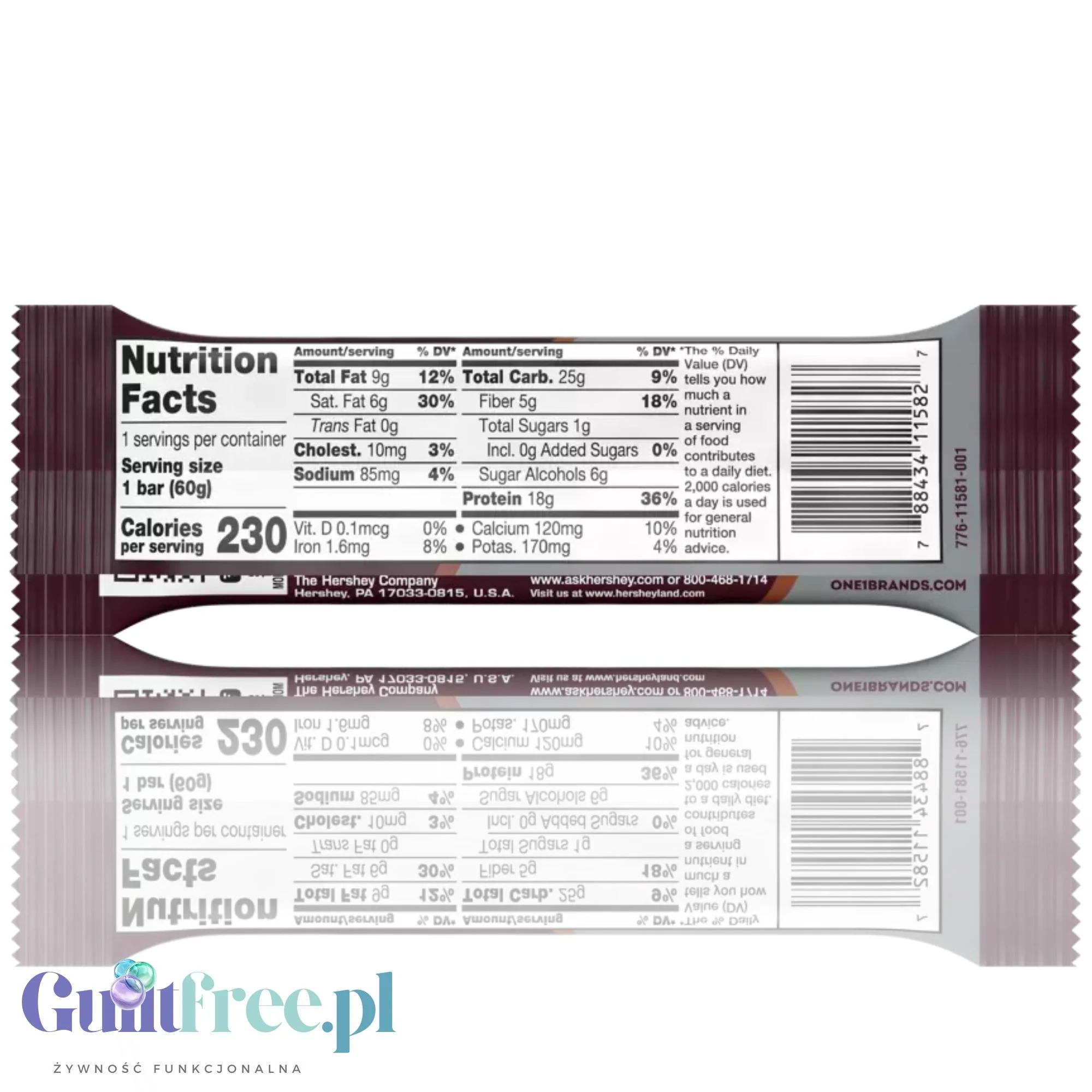 ONE Bar Hershey's Double Chocolate - baton proteinowy 18g białka z czekoladą Hersheys - Image 3