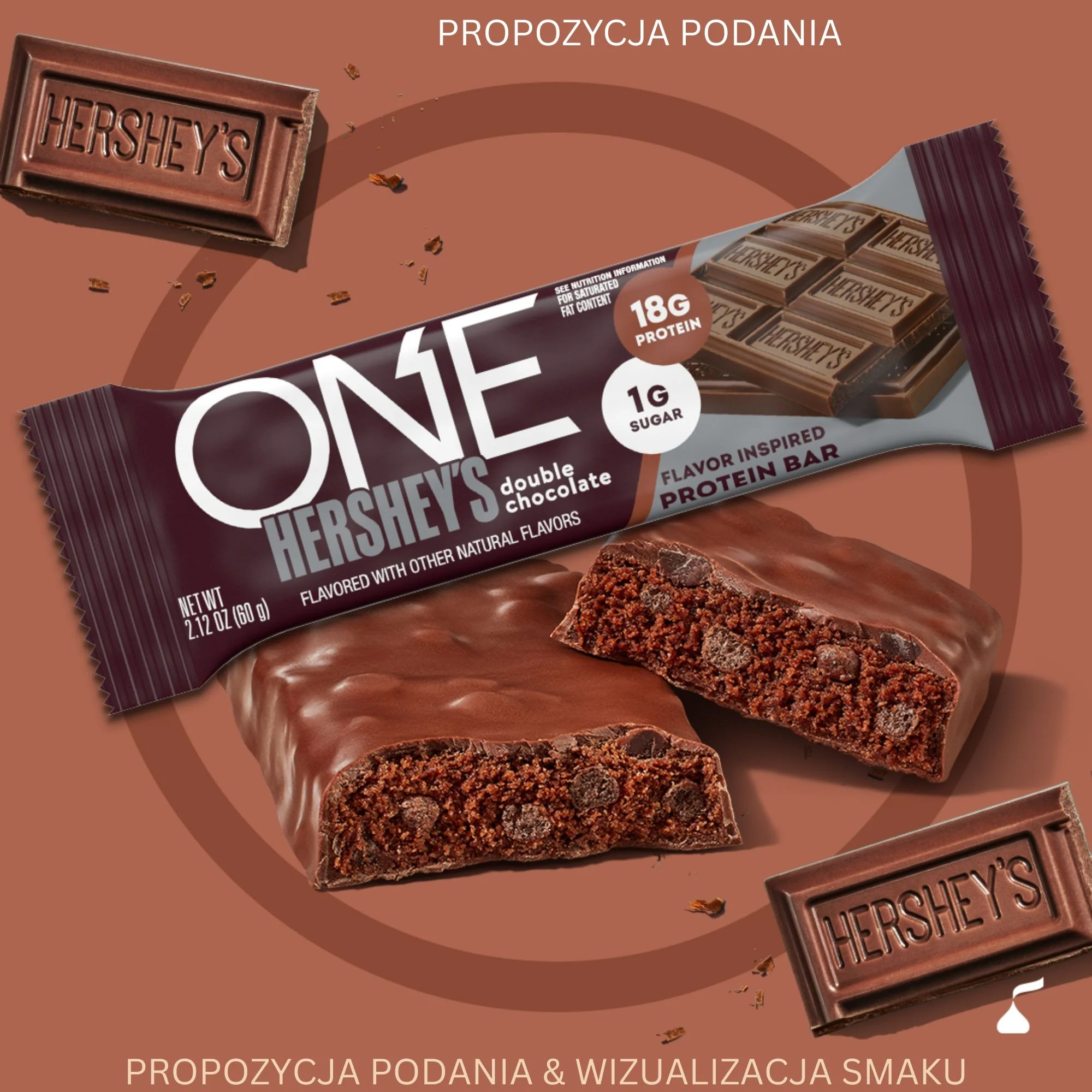 ONE Bar Hershey's Double Chocolate - baton proteinowy 18g białka z czekoladą Hersheys - Image 7