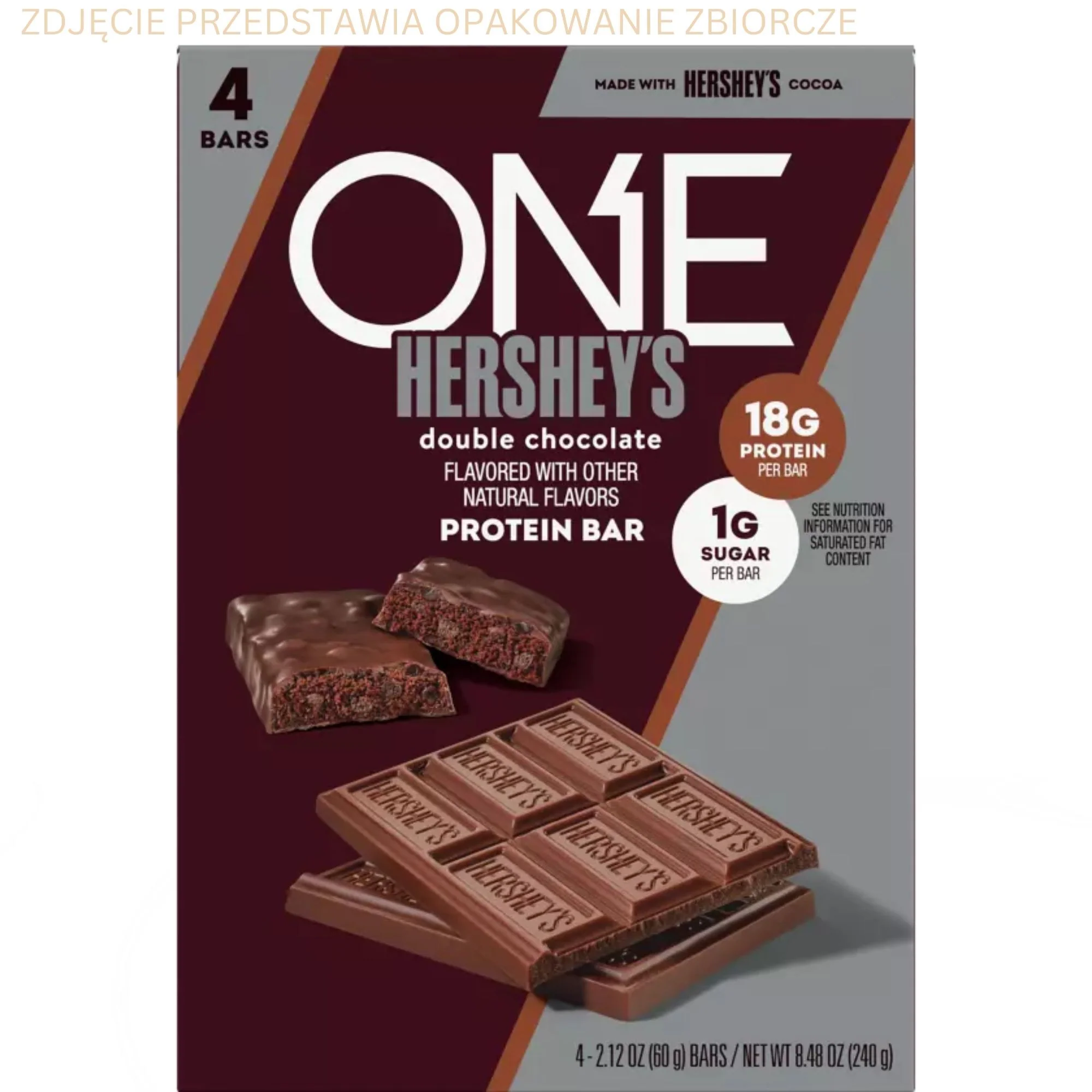 ONE Bar Hershey's Double Chocolate - baton proteinowy 18g białka z czekoladą Hersheys - Image 8