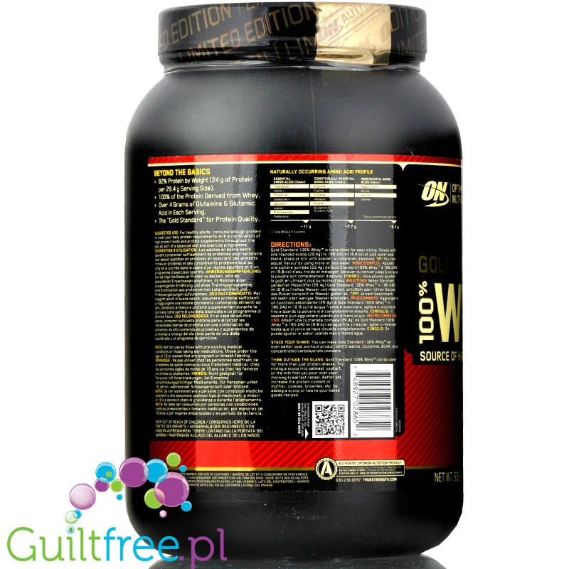 Optimum Nutrition, Whey Gold Standard 100% Vanilla Ice Cream odżywka 0,9kg - Image 3