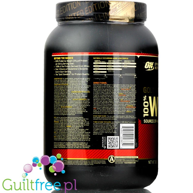 Optimum Nutrition, Whey Gold Standard 100% White Chocolate Raspberry 0,9KG - Image 3