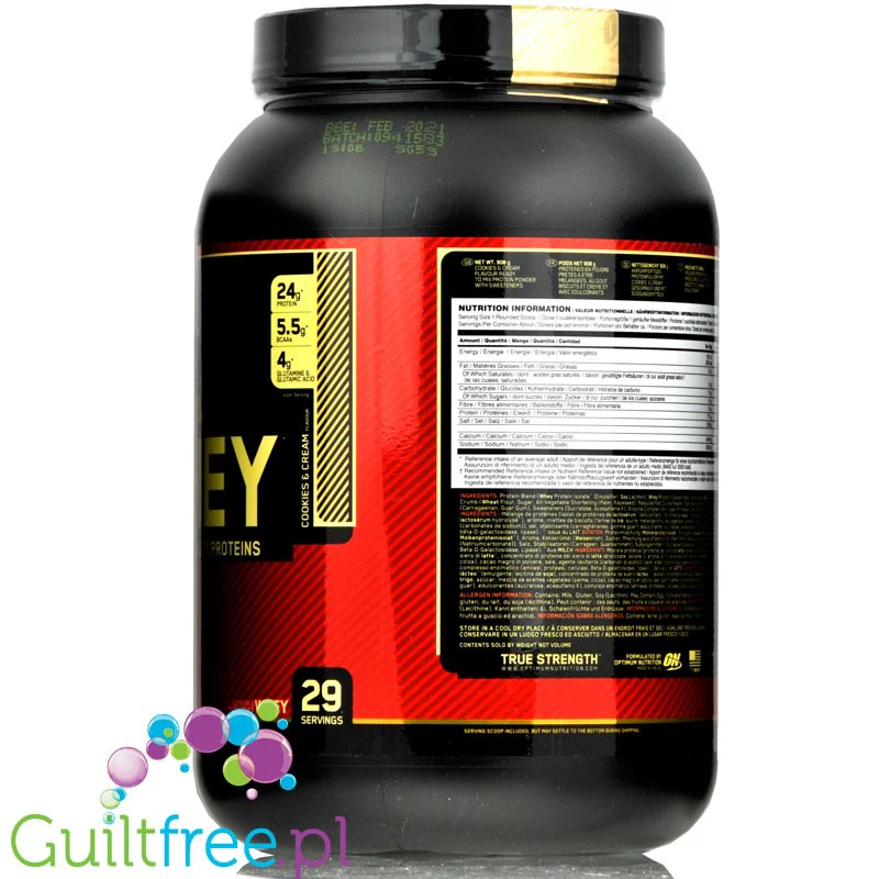 Optimum Nutrition, Whey Gold Standard 100% Cookies & Cream, odżywka 0,9kg - Image 3