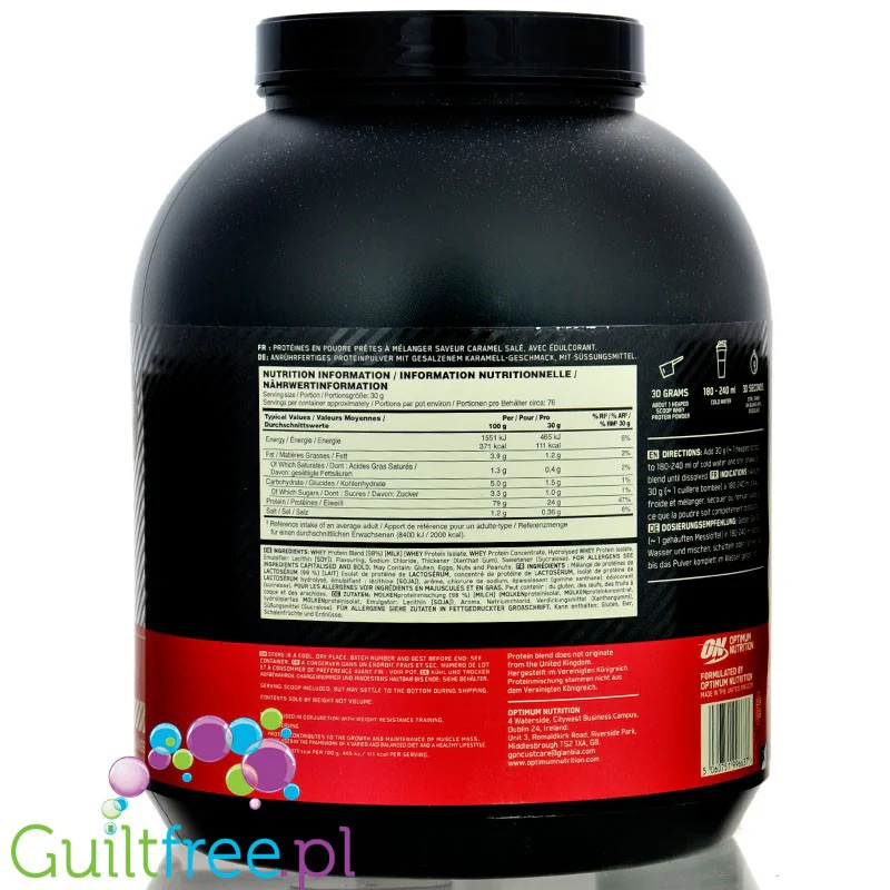 Optimum Nutrition, Whey Gold Standard Salted Caramel 2,28KG - odżywka białkowa, limitowany smak Solony Karmel - Image 2