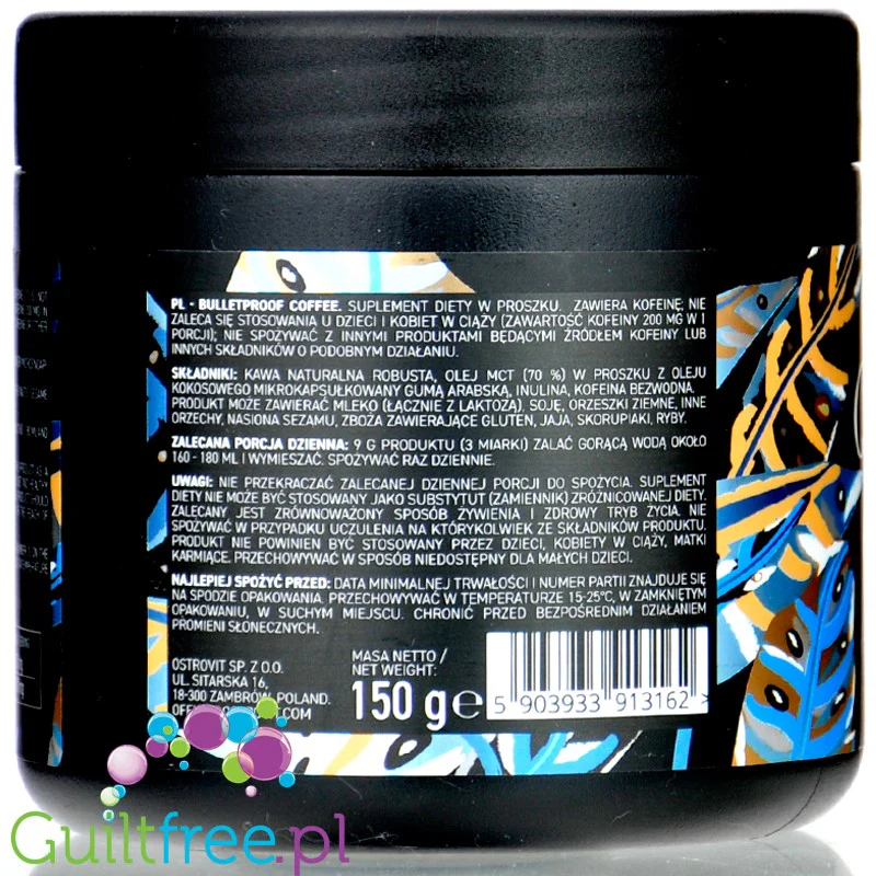 Ostrovit Bulletproof Coffee Natural - keto kawa kuloodporna bulletproof coffee z MCT 100% Arabica, Naturalna - Image 2