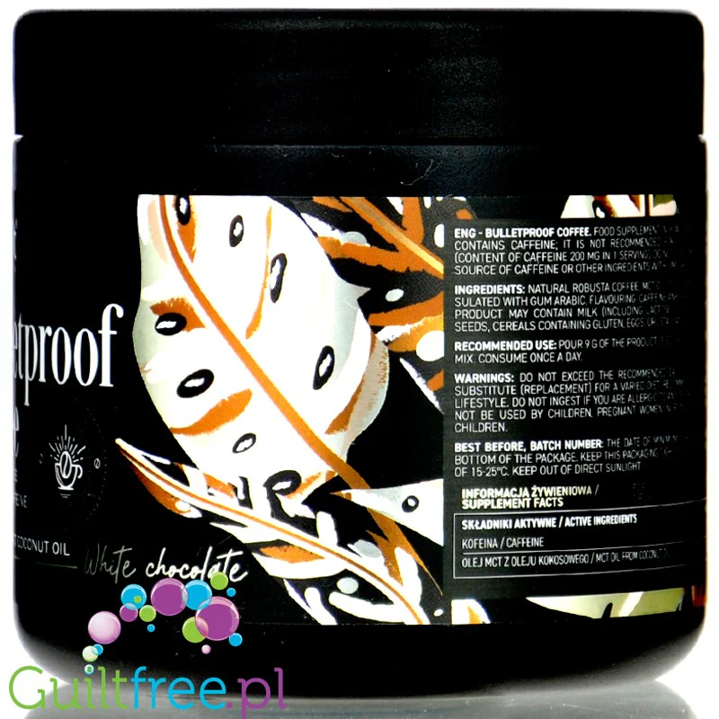 Ostrovit Bulletproof Coffee White Chocolate - keto kawa kuloodporna bulletproof coffee z MCT 100% Arabica, Biała Czekolada - Image 4